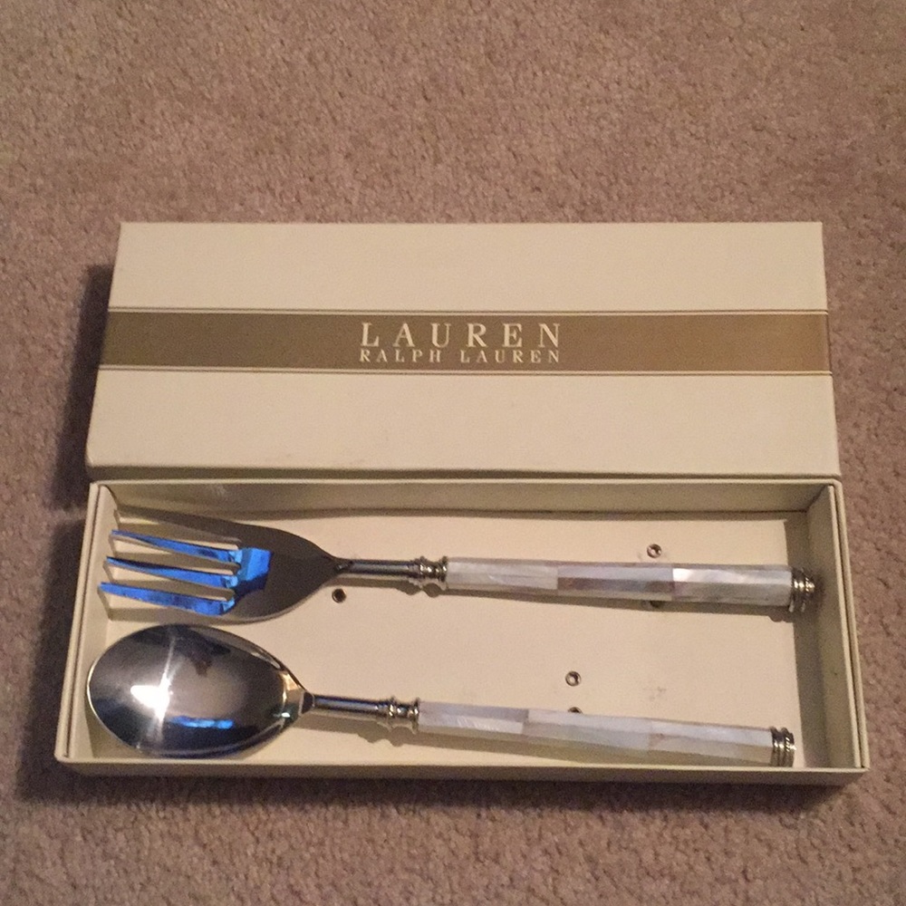 SALE!Ralph Lauren Mother Of Pearl Serving Utensils